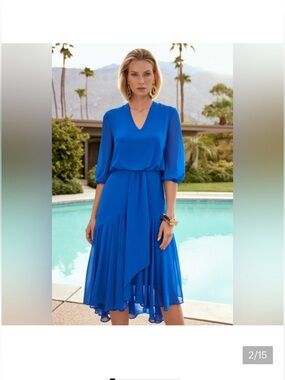 Just…Taylor royal blue long sleeve dress